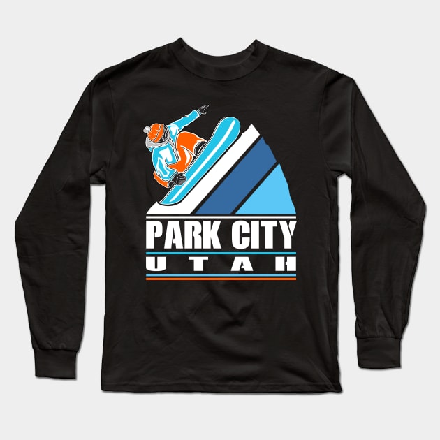 Park City Utah - Vintage Snowboarder Long Sleeve T-Shirt by jkshirts